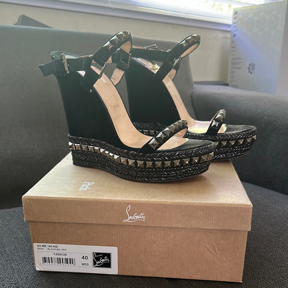 Christian Louboutin Black Wedge Shoes